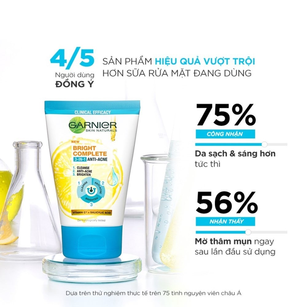 Sữa Rửa Mặt Garnier Giảm Mụn Sáng Da 90ml