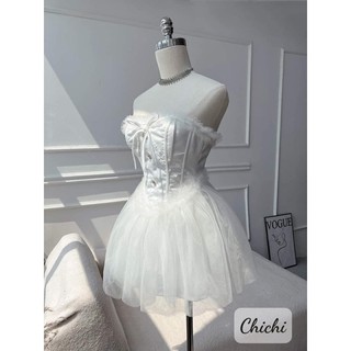 Váy cup ngực voan bồng