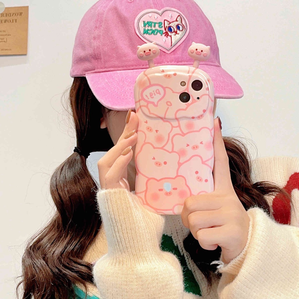 Ốp Điện Thoại In Hình Heo Pik Dễ Thương Cho IPhone 11 Pro Max XR XS X 12 13Pro Max 14Pro Max