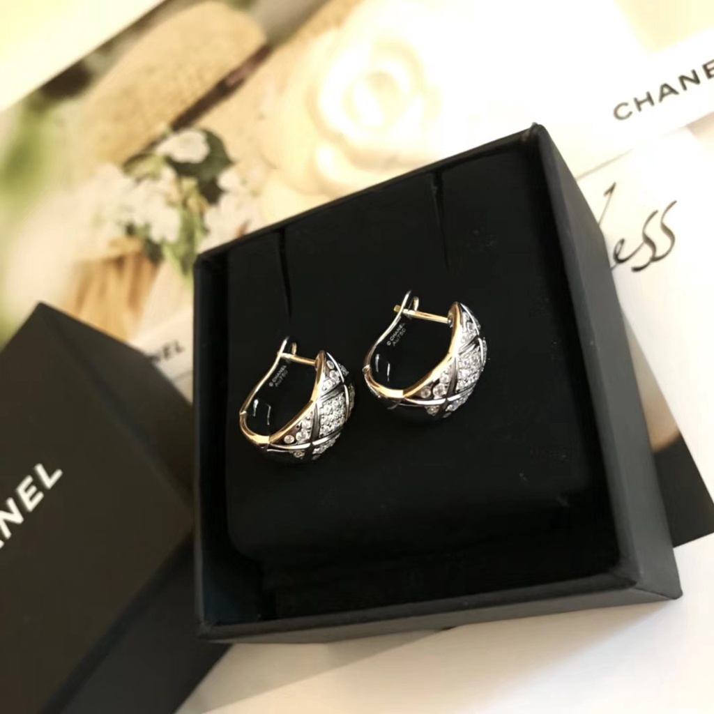 Bông Tai Mạ Vàng Hồng 18K Đính Kim Cương Nhân Tạo Cho Nữ