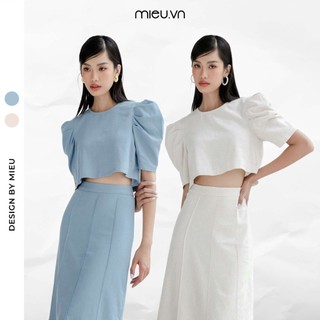 Áo sơ mi cổ tròn tay la mã 2 màu MIEU - JS28