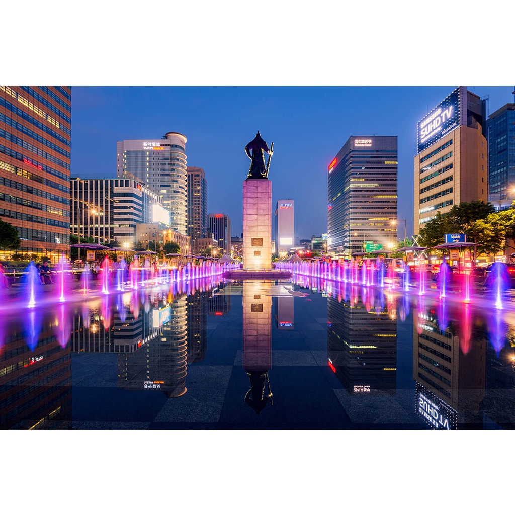 Tranh Dán Tường Thành Phố Đẹp Lung Linh, Phù hợp treo nhiều không gian khác nhau