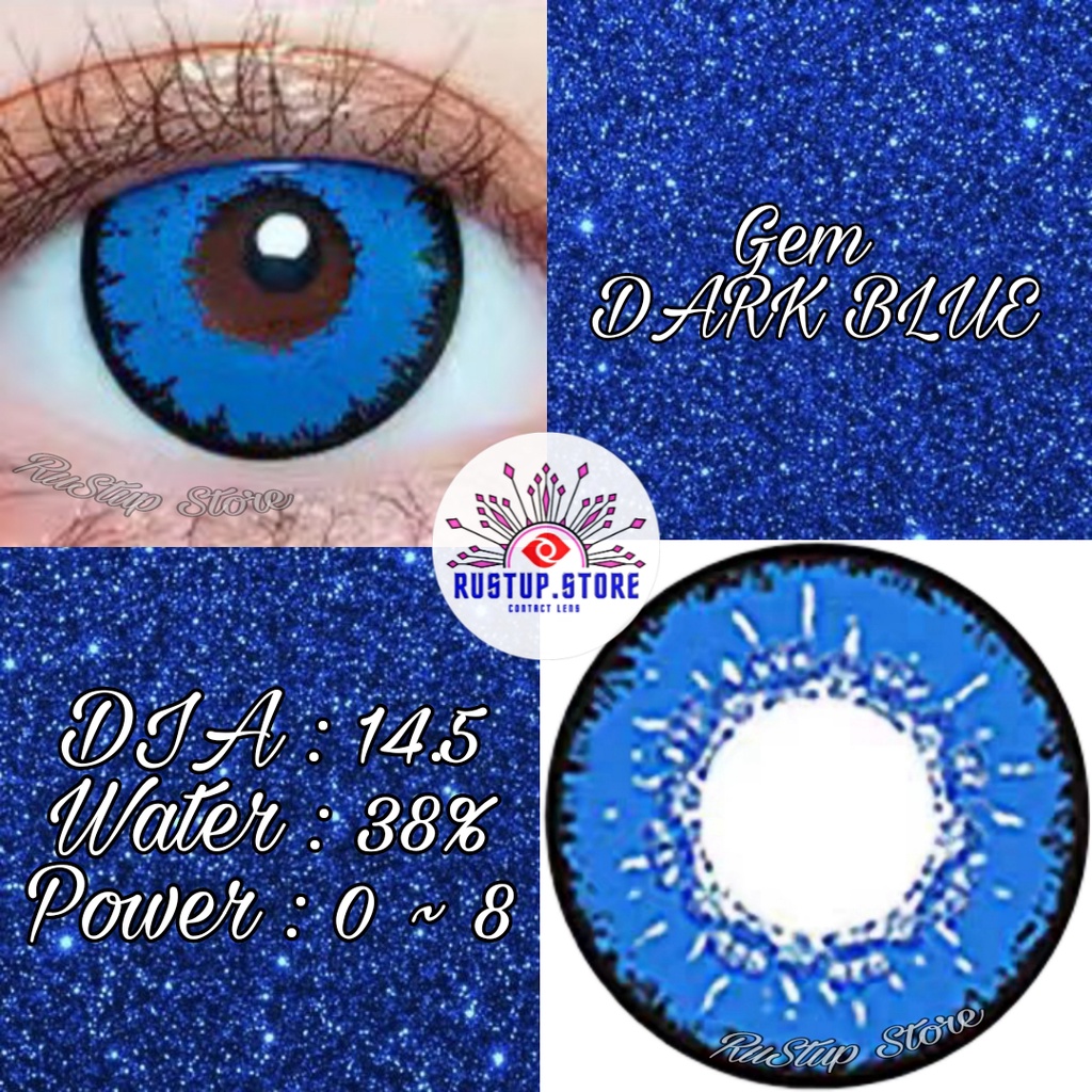 CONTACT LENS dòng GEM màu XANH DƯƠNG ĐẬM ~ Từ 0~>8 độ.