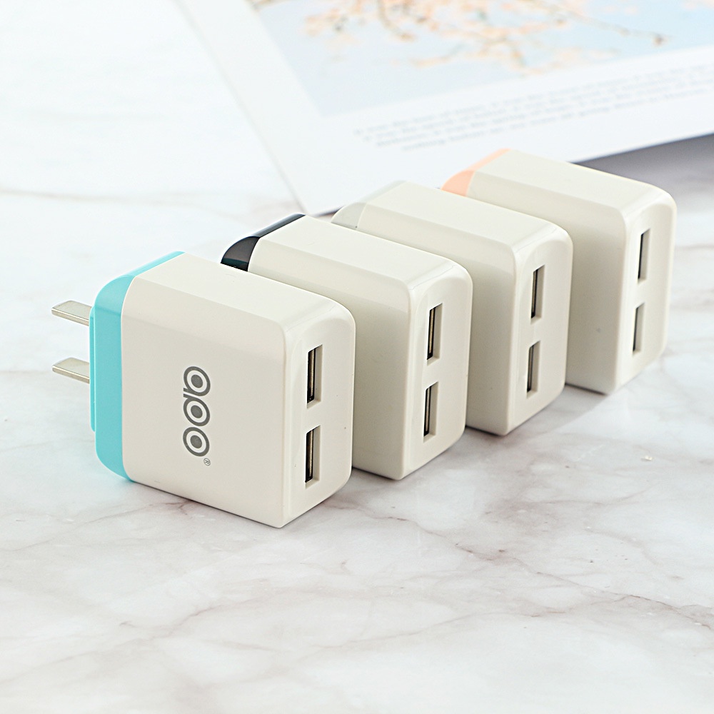 Củ sạc hai cổng USB nhiều màu sắc phong cách Hàn Quốc chính hãng KiKi Shoot U 16