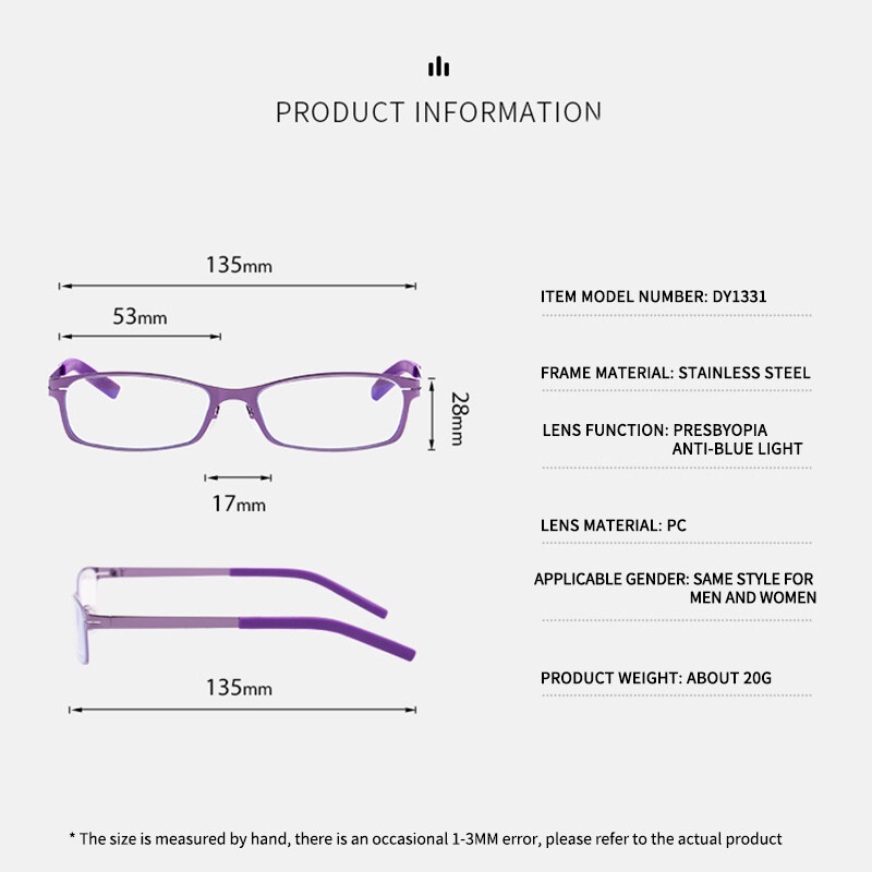 Kính Đọc Sách Chống Bức Xạ HD Không Bị Chóng Mặt Cho Nữ