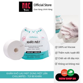 Khăn mặt khô Chillwipes 80 khăn dùng 1 lần lau khô, lau ướt - Giấy lau mặt dùng một lần