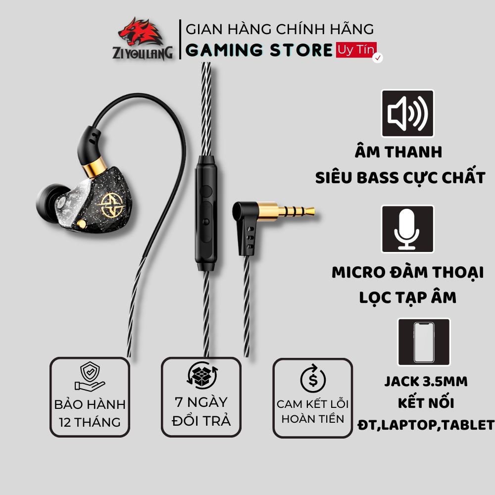 Tai Nghe Nhét Tai Có Dây X6 Pro Âm Thanh Super Bass, Chống Ồn Tốt, Micro Lọc Tạp Âm, Kết Nối Jack 3.5mm