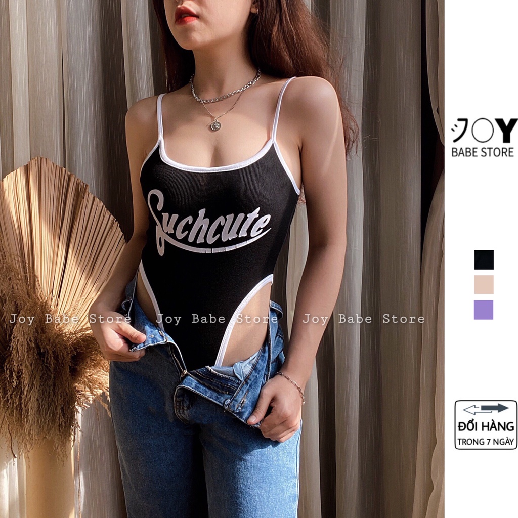 Áo bodysuit nữ, áo liền quần sexy JOY BABE 💞 hai dây mảnh, thun co giãn ôm đẹp tôn dáng, in sắc nét BS 1 -3A