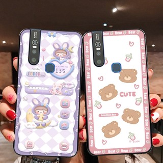 Ốp lưng Vivo V15 / V15 Pro gấu xanh đỏ ốp gấu cute bo viền