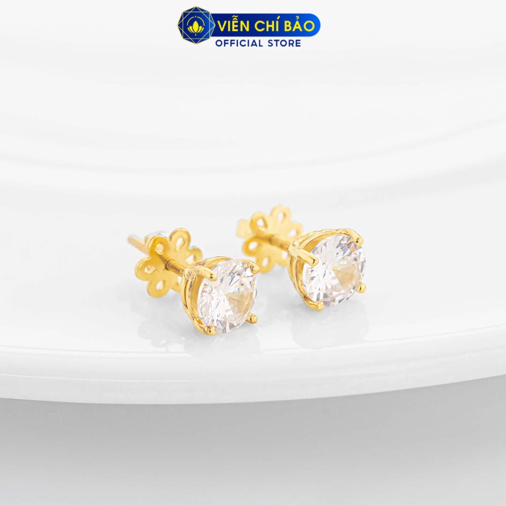 Bông tai nam nạm đá - Bạc xi ( 1 chiếc )vàng thời trang phụ kiện trang sức Viễn Chí Bảo B100156