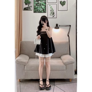 SET ÁO DOLL 2S ĐÍNH ĐÁ HOA + SHORT TRẮNG