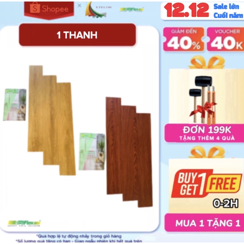 1 thanh Sàn nhựa giả gỗ hèm khoá Hàn Quốc TEPFLOR