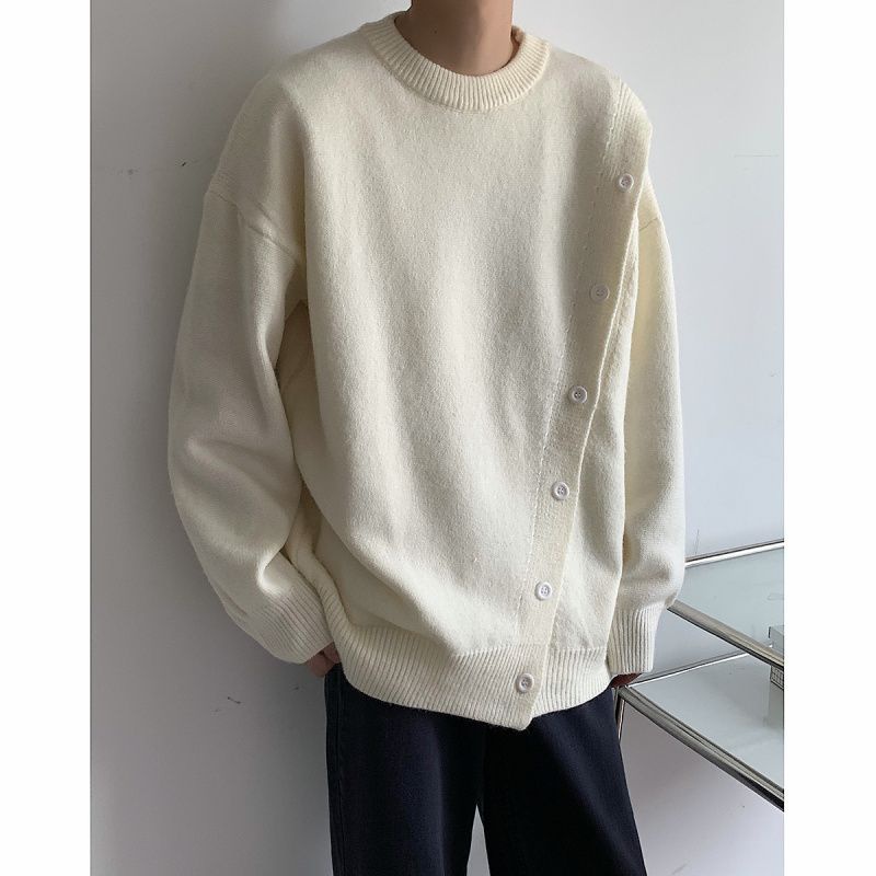 Áo Sweater Phối Nút Thiết Kế Mới Thời Trang Mùa Thu Đông Theo Phong Cách Hàn Quốc Dành Cho Nam