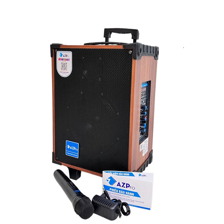 Loa kéo Bluetooth chính hãng AZPRO,AZ-8, bass 20,tặng 1 mic không dây,âm thanh hay,hát nhẹ,thùng gỗ cao cấp
