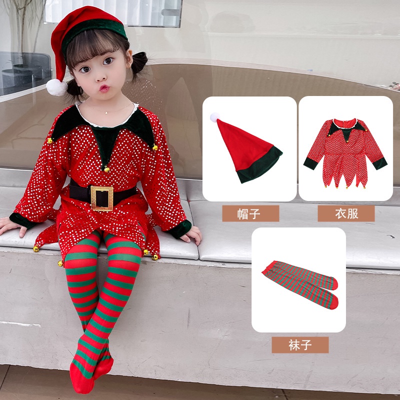 Đầm Hóa Trang Giáng Sinh Dễ Thương Cho Bé Gái UT4E