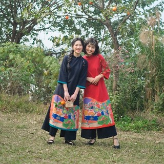 Quần áo dài Freesize (Xanh Navy/Vàng gà con) [Made by Tòhe]