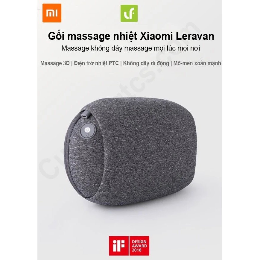 GỐI MASSAGE NHIỆT XIAOMI LERAVAN LF-YK006-SGY | Nhập Khẩu Chính Hãng