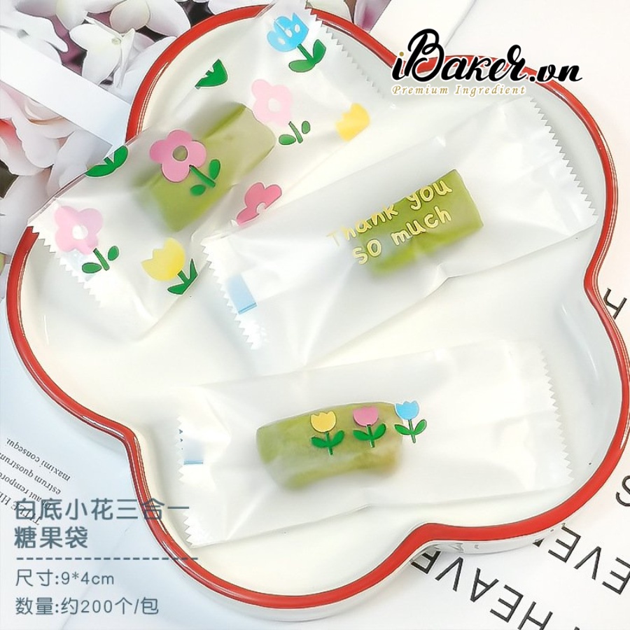 Túi đựng kẹo nougat 9*4cm, nhiều mẫu xinh, nhiều màu đẹp