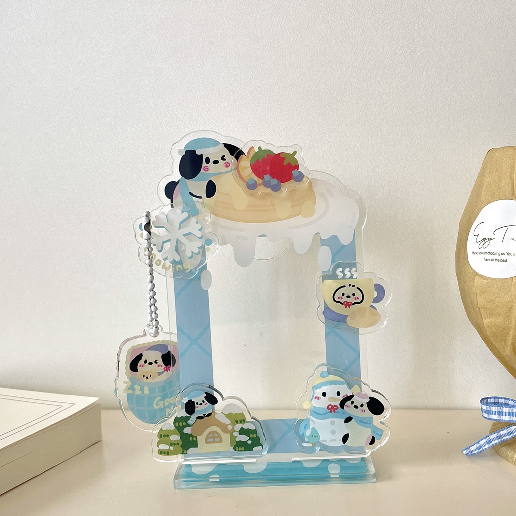 Giá Đỡ Trưng Bày Thẻ Ảnh Bằng Acrylic 3 Inch Hình Chú Cún Dễ Thương Trang Trí Bàn Làm Việc