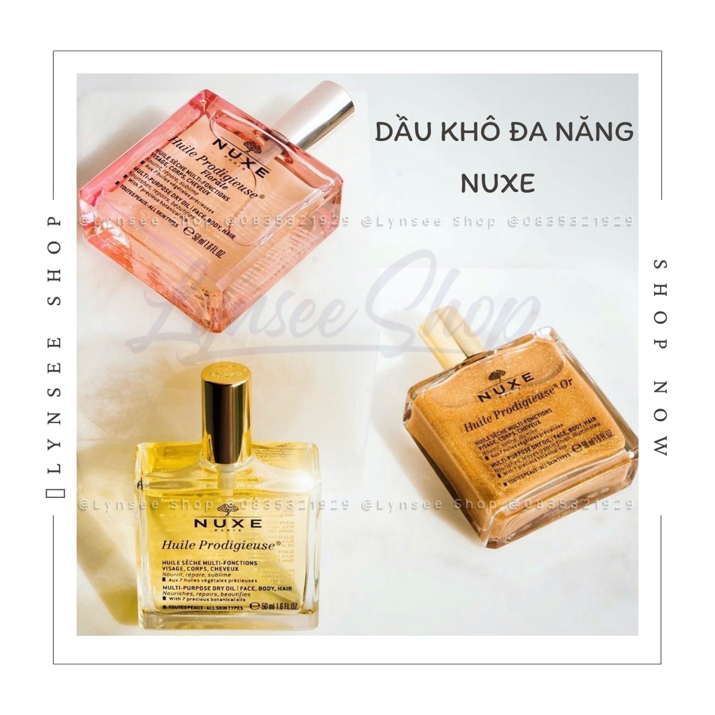 Dầu khô đa năng Nuxe Huile Prodigigieuse Or Florale - Không Nhũ, Có Nhũ, Hương Hoa (50ml ~ 100ml) - Lynsee Shop | BigBuy360 - bigbuy360.vn