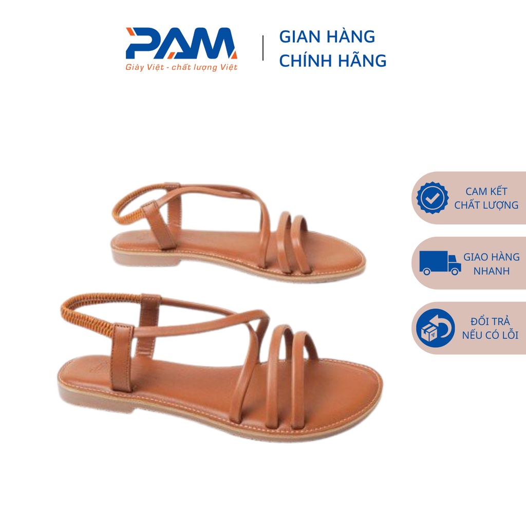 Sandal Nữ PAM Giày Việt - Chất Lượng Việt Đế Bằng Êm Chân Siêu Nhẹ Phối Dây Mảnh Đan Chéo - SDQG06 - Size 36-39