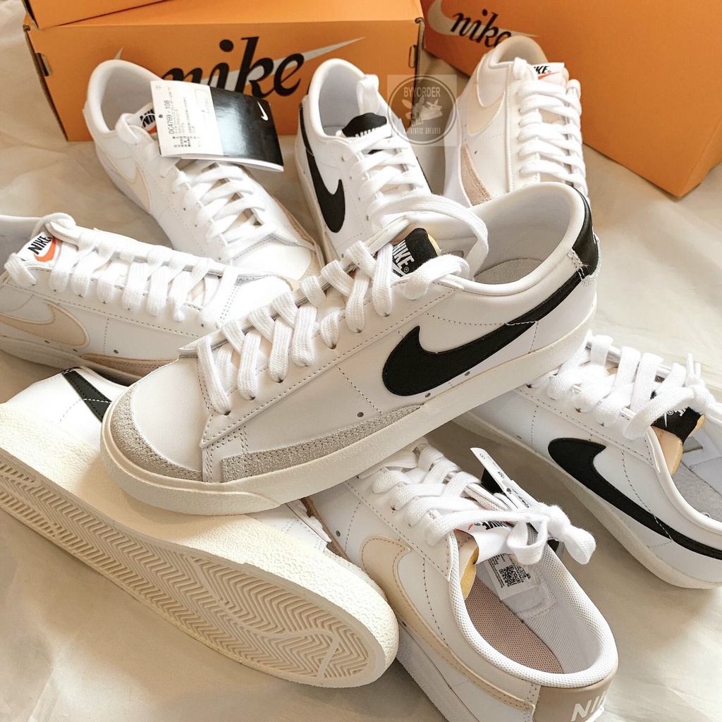 Giày Nike Blazer Low '77 Wms White Black