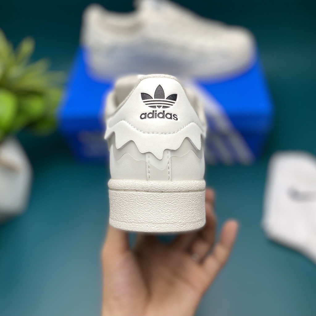 Giày Sneaker _Adidas Superstar, _Adidas Sò bản mới 2022 màu trắng kem, đủ size nam nữ mã MS9910 Full Box Bill
