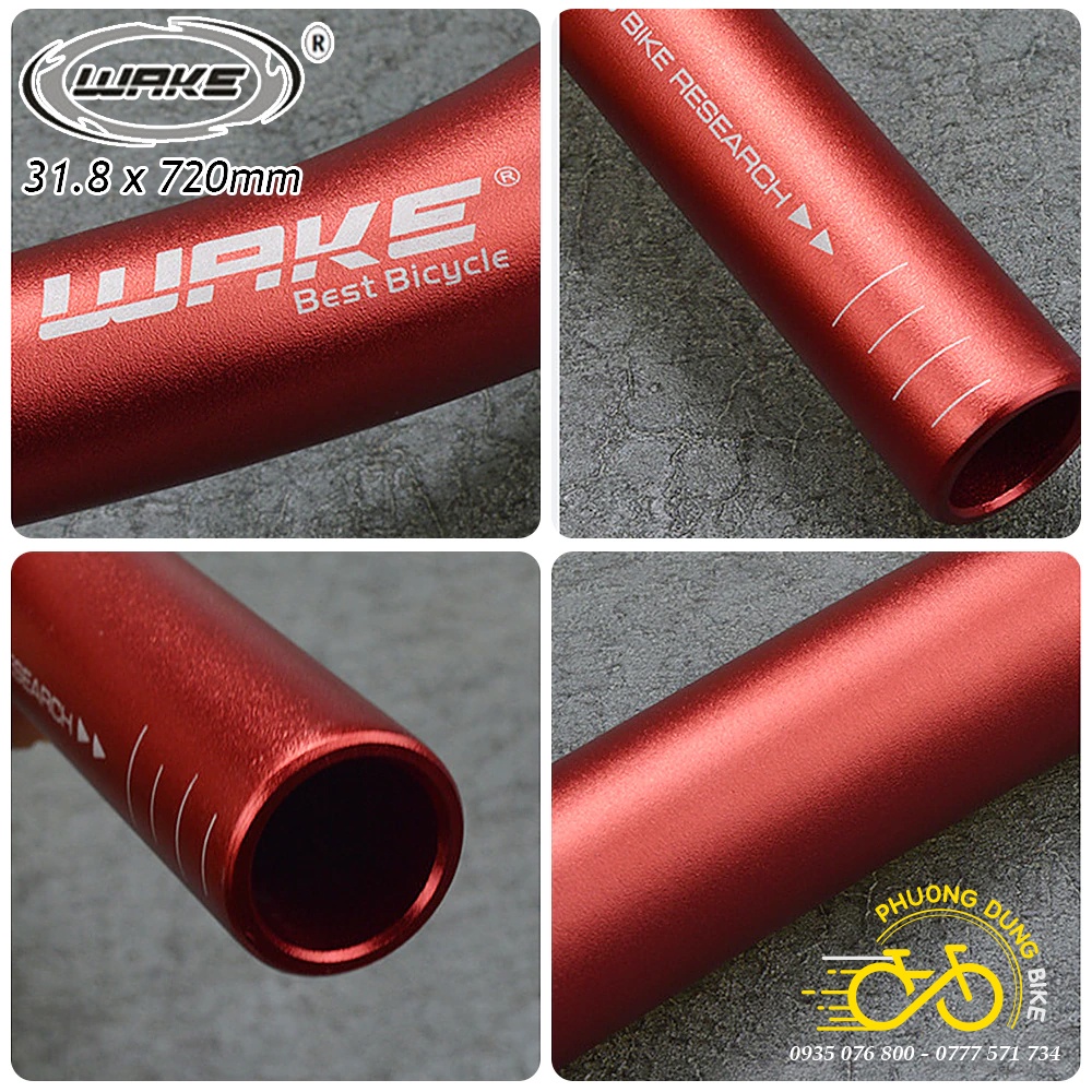 Ghi đông nhôm xe đạp WAKE 31.8x720mm