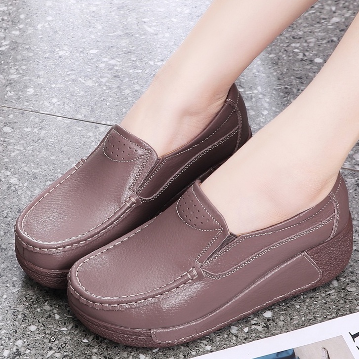 Giày Da Cổ Thấp Thời Trang Thu Đông Cho Nữ Size 35-41