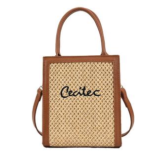 Túi Cói Ceci quai xách, kèm dây đeo chéo. Phù hợp đi chơi.
