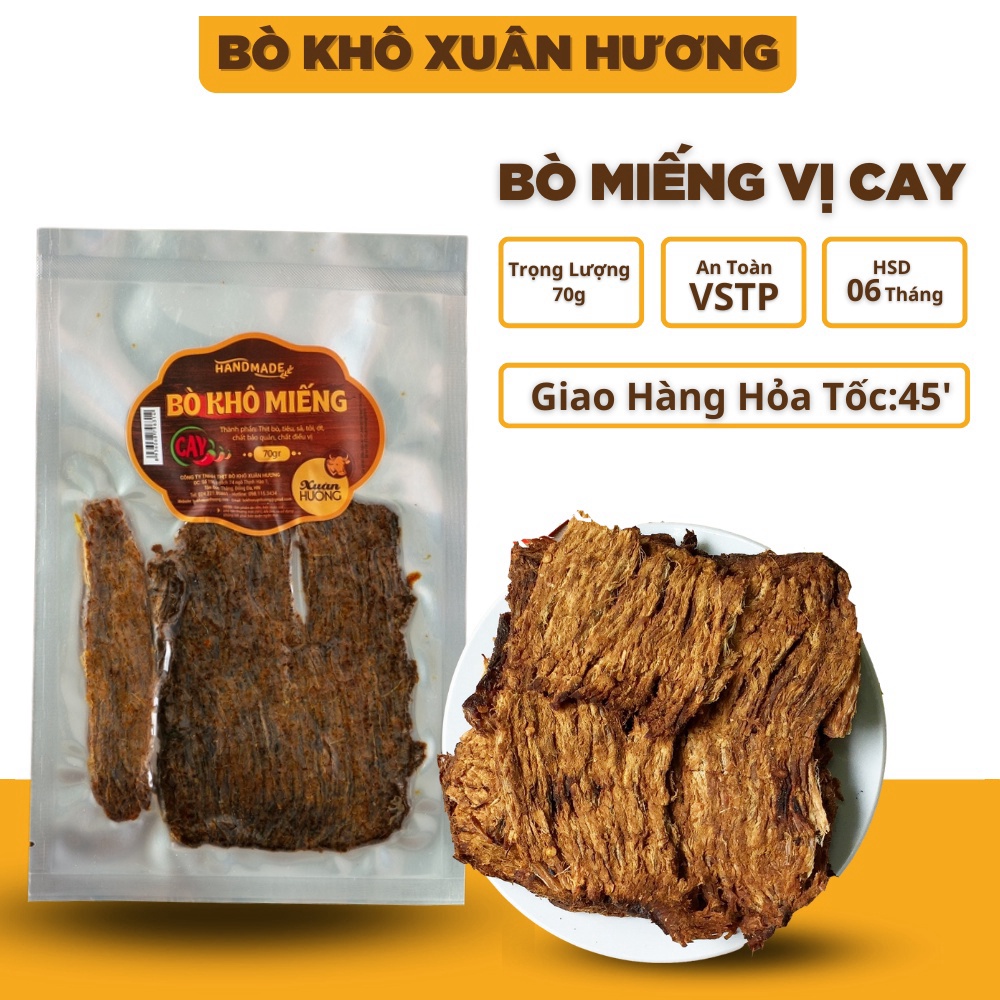 Bò Khô Miếng XUÂN HƯƠNG vị cay đặc biệt thơm ngon 70g