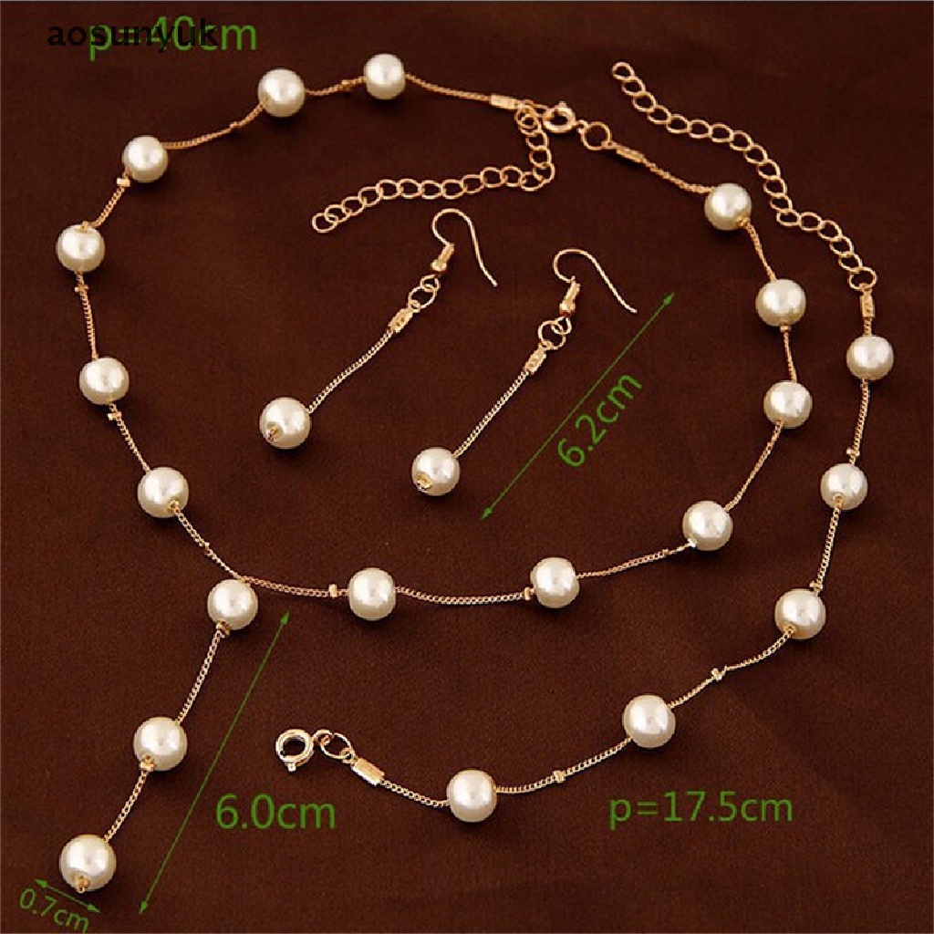 Aosunyuk Set Vòng cổ, Vòng Tay, Bông Tai, Nhẫn, Vòng Tay