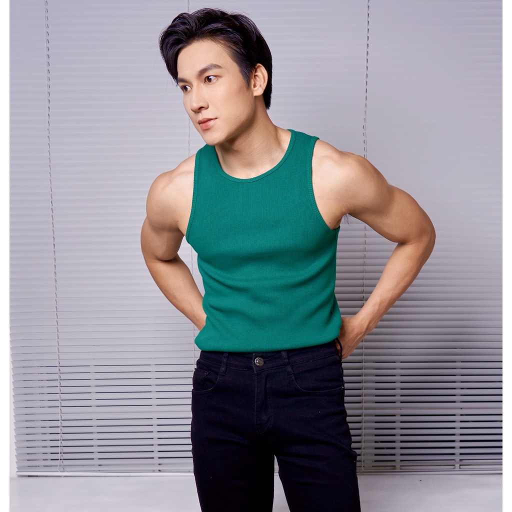 Áo Thun Ba Lỗ Tank Top Nam Cổ Tròn Nhiều Màu Vải Cotton Tăm Gân Thương Hiệu Mr Twins