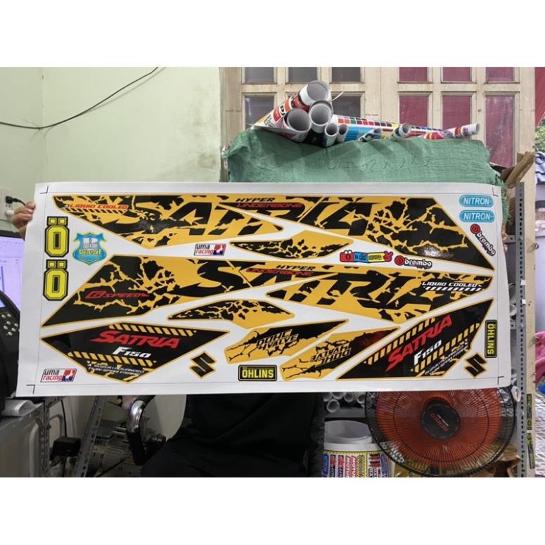 DECAL PVC 5 LỚP CHẤT LƯỢNG CAO Tem rời satria fi vàng
