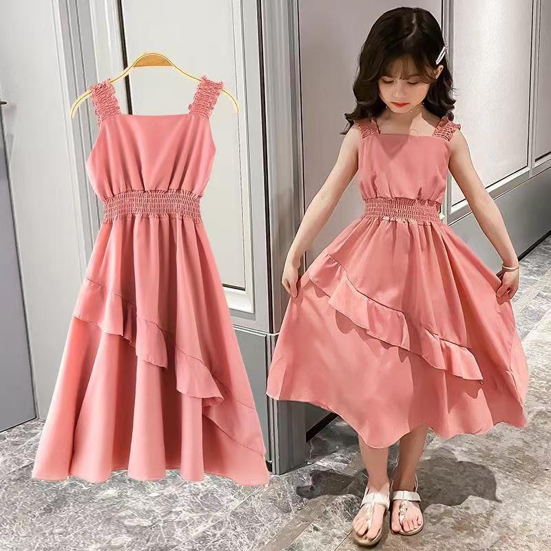 Đầm không tay thời trang mùa hè dành cho bé gái 6 8 10 12 tuổi