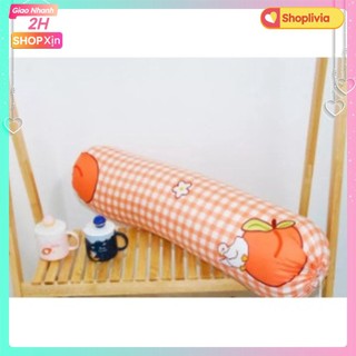 Vỏ Gối Ôm Cotton poly siêu kute 35x100cm-mẫu đào cam