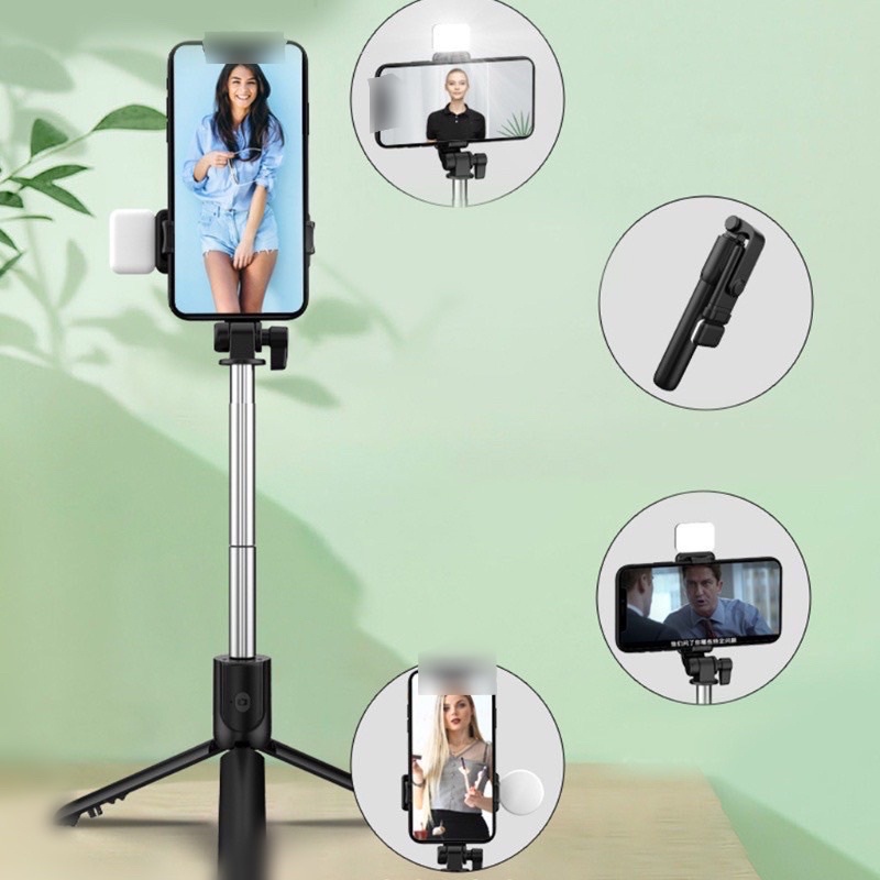 Gậy Tự Sướng Q07, Gậy Chụp Ảnh 3 Chân Đa Năng Cao Cấp , Kèm Đèn Selfie + Remote Bluetooth Siêu Tiện Lợi - TuHaiStore