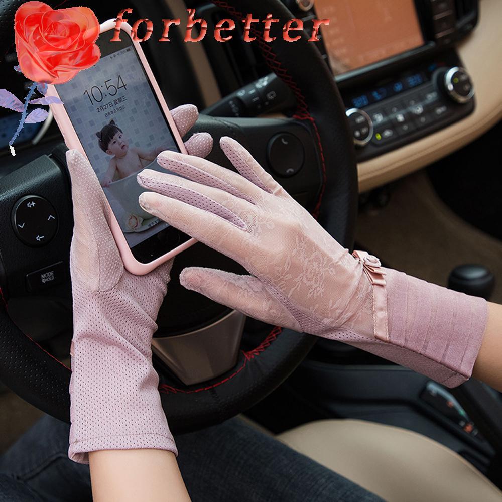 Găng Tay Chống Tia UV Vải Lụa Lạnh Mỏng Thời Trang Mùa Hè Dễ Thương Cho Nữ