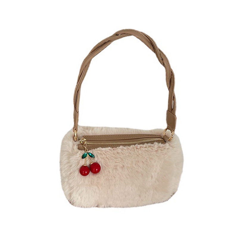 IELGY Túi Đeo Chéo Phủ Bông Hình Quả cherry Thời Trang Hàn Quốc Cho Nữ