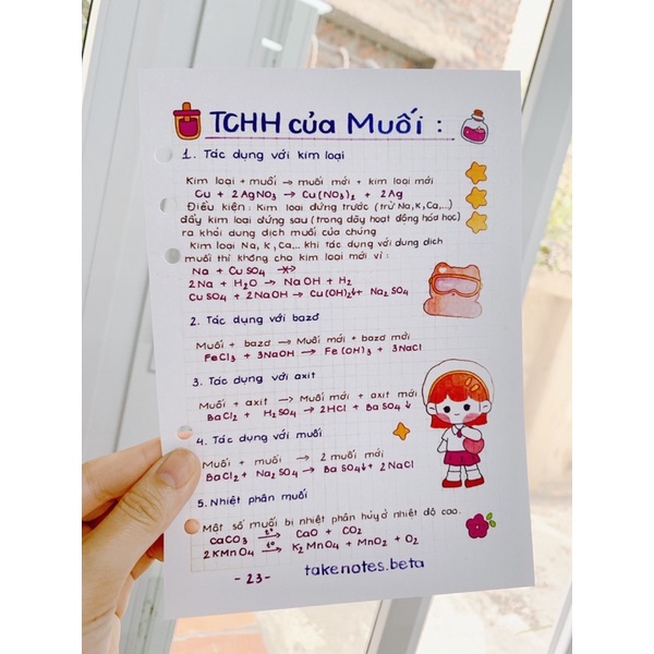 Hoá THCS  takenote lò xo còng sắt khổ giấy A5