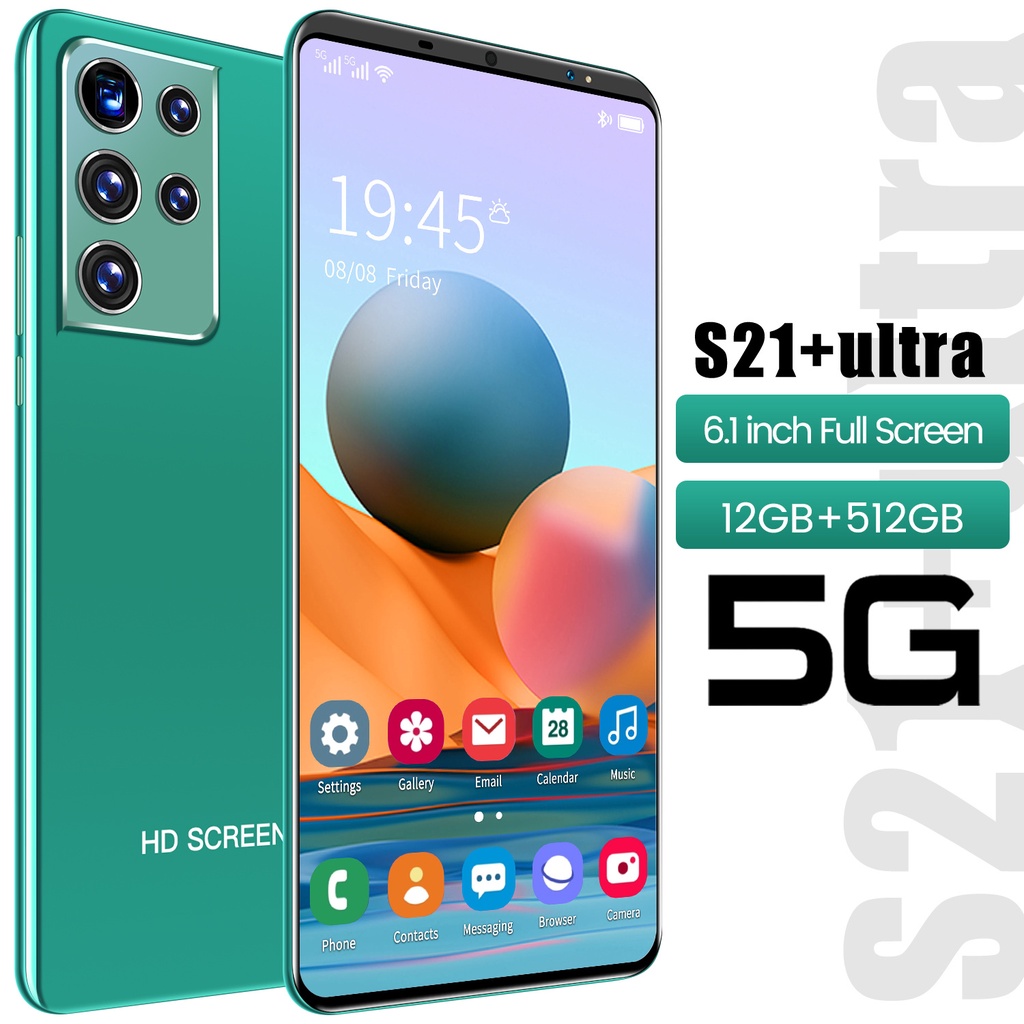 Điện thoại s21 2022 Mới Điện thoại thông minh giá rẻ 12G+512G Android Mobile Phones Chụp ảnh Trò chơi
