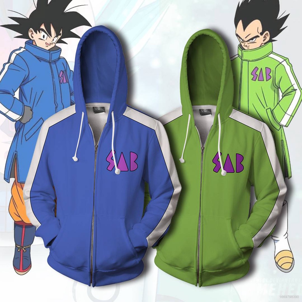 Áo Khoác Tay Dài Có Nón Và Khóa Kéo Hóa Trang Nhân Vật AG Dragon Ball Unisex
