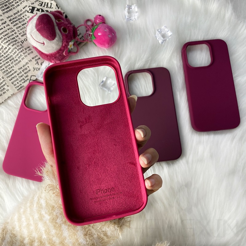 Violet Rose Red Dragon Fruit Series Liquid Silicone Phone Case Compatible with iPhone 14 13 12 11 Pro Max XR IX XS Max 7 8 PLUS Phone Case Shockproof and Anti slip Bumper Cover