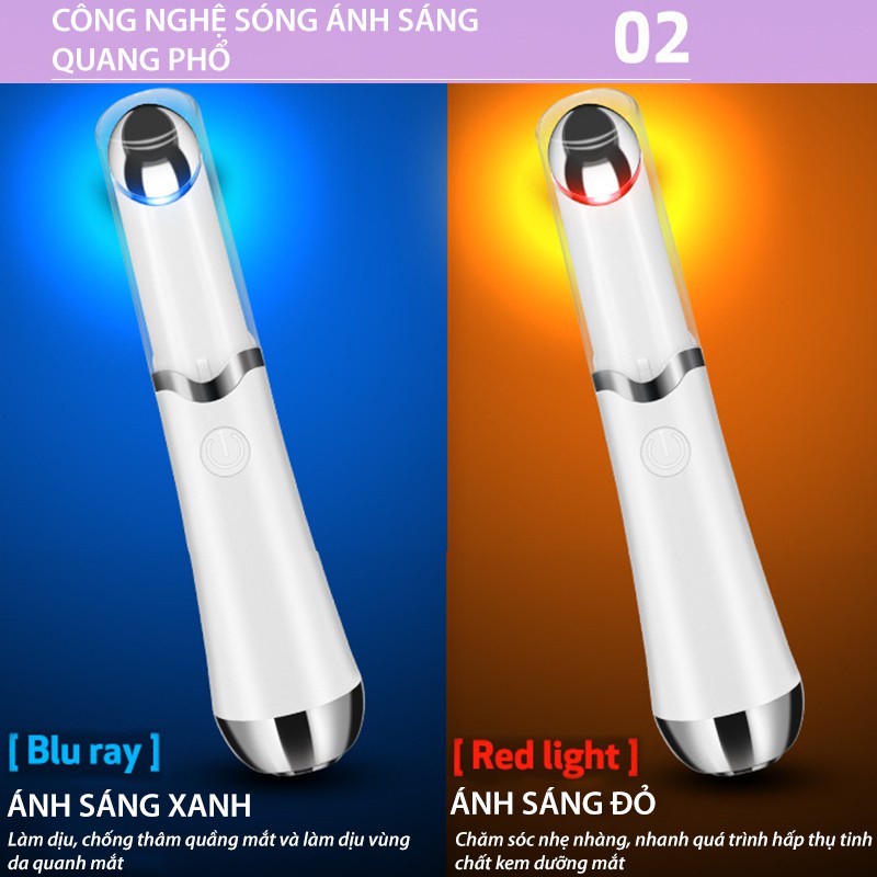 Máy Massage Mắt Sóng Siêu Âm Với Nhiệt Và Chế Độ Rung Giúp Giảm Quầng Thâm Bọng Mắt Mỏi Mắt BH