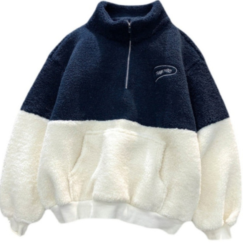 Áo Len Lông Cừu Tay Dài Màu Sắc Tương Phản Phong Cách Hàn Quốc Thời Trang Mùa Thu Cho Nữ