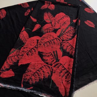 Vải voan chiffon hoa chân đỏ khổ 1m5 - co giãn nhẹ - may áo dài, đầm, áo kiểu, phải lót
