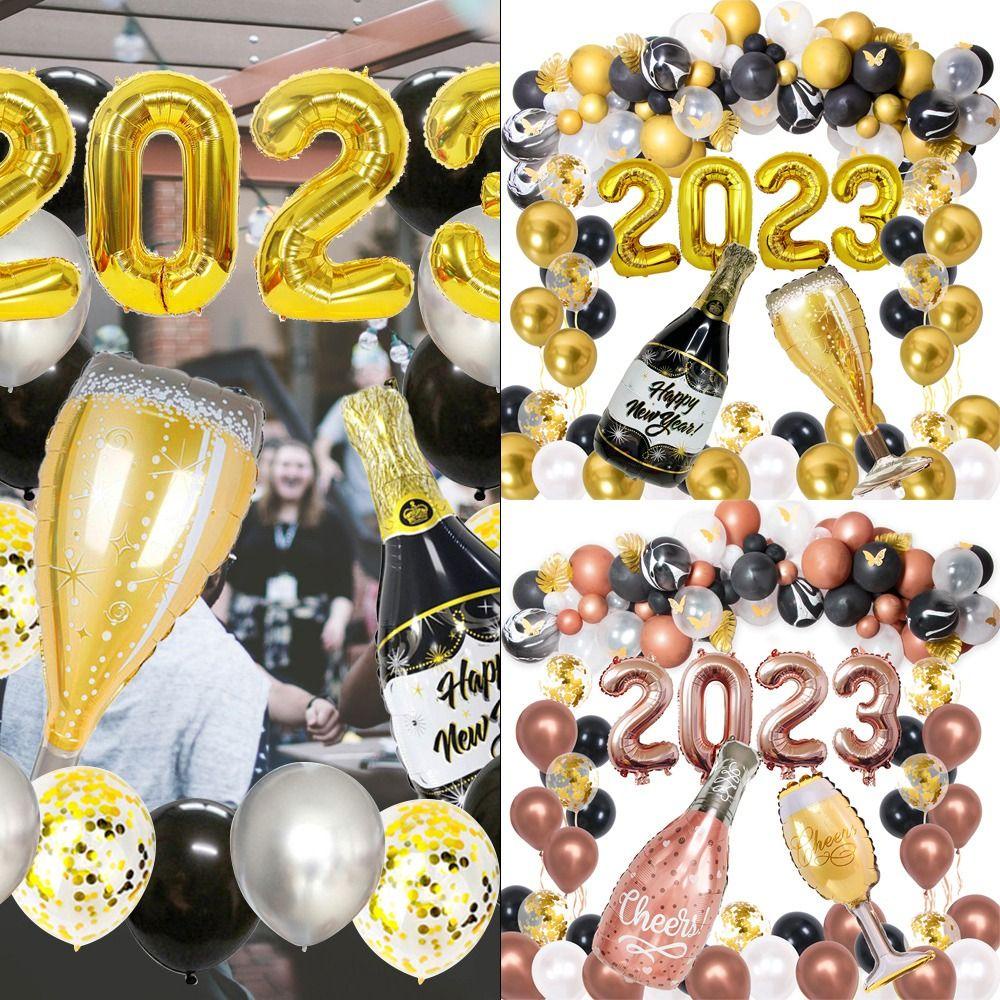 YNATURAL Bộ Bóng Bay Trang Trí Tiệc Năm Mới 2023