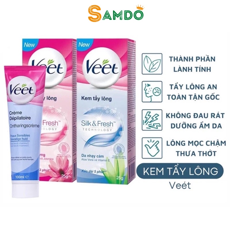 Kem Tẩy Lông Veet Hair Removal Cream Cho Da Thường, Da Nhạy Cảm