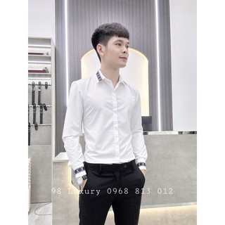 Sơmi thiết kế phối viền tay và cổ vải thổ cẩm