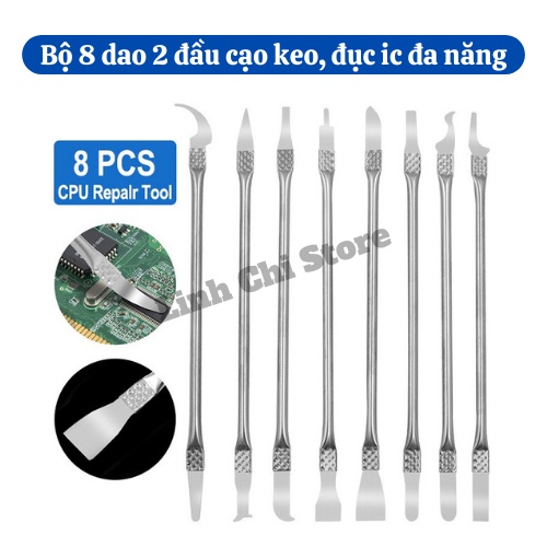 Bộ 8 dao 2 đầu cạo keo, đục ic, nậy cpu đa năng